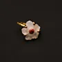 Red Cherry Blossom Ring in Mother-of-Pearl Coral and Copper Free Size