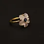Green Cherry Blossom Ring in Mother-of-Pearl Abalone and Copper Free Size