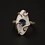 Evil Eye Ring in Mother-of-Pearl and Abalone Free Size