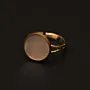 Hand-Carved Mother-of-Pearl and Copper Ring Free Size