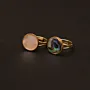 Hand-Carved Abalone and Copper Ring in Free Size