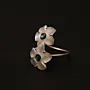 Green Cherry Blossom Mother-of-Pearl Silver Jewellery Set 3 Pieces