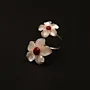 Red Cherry Blossom Coral and Silver Jewellery Set 3 Pieces