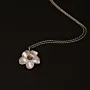 Green Cherry Blossom Mother-of-Pearl Silver Jewellery Set 3 Pieces