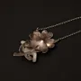 Hand-Carved Mother-of-Pearl Bee Necklace in Silver 43 cm
