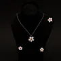 Red Cherry Blossom Coral and Silver Jewellery Set 3 Pieces