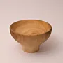 Small Round Paulownia Wood Bowl in Natural Finish