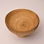 Small Round Paulownia Wood Bowl in Natural Finish