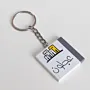 Personalized Wooden Arabic Name Keychain with Grey City Skyline - 4 x 4 cm