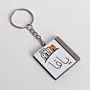 Personalized Wooden Arabic Name Keychain with Small Grey Skyline - 4 x 4 cm