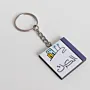 Personalized Wooden Arabic Name Keychain with Yellow Green Window - 4 x 4 cm