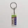 Personalized Arabic Name Keychain with Narrow Purple Green Motif - 4 x 2 cm
