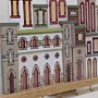 Handmade Wooden Classic House Facade Key Holder - 30 x 20 cm