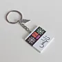 Personalized Wooden Arabic Name Keychain with Nablus Heritage Tiles - 4 x 4 cm