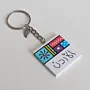 Personalized Wooden Arabic Name Keychain with Jordan Color Block - 4 x 4 cm