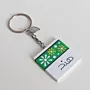 Personalized Wooden Arabic Name Keychain with Mohammad Green Star - 4 x 4 cm