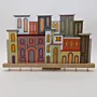Handmade Wooden Warm Eastern Houses Key Holder - 30 x 20 cm