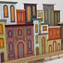 Handmade Wooden Warm Eastern Houses Key Holder - 30 x 20 cm