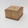 Handmade Wooden Keepsake Box with Engraved Cube Detail