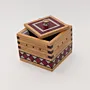 Handmade Wooden Keepsake Box with Plum Diamond Lid Detail