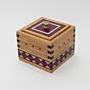 Handmade Wooden Keepsake Box with Plum Diamond Lid Detail