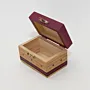 Handmade Wooden Keepsake Box with Open Plum Lid Detail