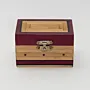 Handmade Wooden Keepsake Box with Open Plum Lid Detail