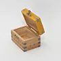 Handmade Wooden Keepsake Box with Open Yellow Lid Detail