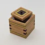Handmade Wooden Keepsake Box with Green Stripe Lidded Detail