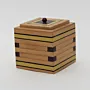 Handmade Wooden Keepsake Box with Green Stripe Lidded Detail