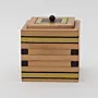 Handmade Wooden Keepsake Box with Green Stripe Lidded Detail