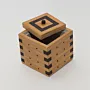 Handmade Wooden Keepsake Box with Brown Diamond Stack Detail