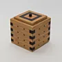 Handmade Wooden Keepsake Box with Brown Diamond Stack Detail