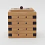 Handmade Wooden Keepsake Box with Brown Diamond Stack Detail