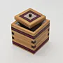 Handmade Wooden Keepsake Box with Plum Diamond Stack Detail