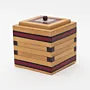 Handmade Wooden Keepsake Box with Plum Diamond Stack Detail
