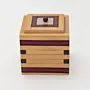 Handmade Wooden Keepsake Box with Plum Diamond Stack Detail
