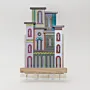 Handmade Wooden Wall Key Holder with Classic White House Facade Design
