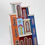 Handmade Wooden Wall Key Holder with Warm Pink House Facade Design