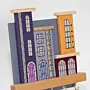 Handmade Wooden Wall Key Holder with Heritage Houses Scene Design