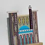 Handmade Wooden Wall Key Holder with Mosque and Islamic Arches Design