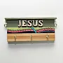 Personalized Wooden City Name Wall Key Holder - Jesus Design