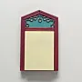 Heritage Gate Magnetic Notepad with Teal Roof Detail - 8 x 5 cm