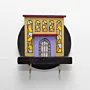 Handmade Wooden Mini Wall Key Holder - Stained Glass Window Facade Design