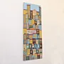 Handmade Wooden Colorful City Wall Art - Tall 80 x 30 cm