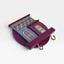 Handmade Wooden Mini Wall Key Holder - Purple Eastern Window Facade Design