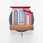 Wooden Mini Wall Key Holder - Mini Rural Houses Blue Pink Doors Design