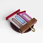 Handmade Wooden Mini Wall Key Holder - Mini Rural Houses Purple Door Design