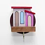 Handmade Wooden Mini Wall Key Holder - Mini Rural Houses Purple Door Design