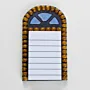 Brown Arched Window Magnetic Notepad with Lined Paper - 12 x 7 cm